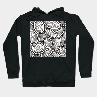 Zentangle Circles, Black and White Digital Illustration Hoodie